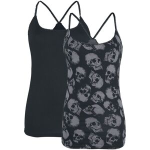 Black Premium by EMP Double-Pack of Crew-Neck Tops Top black grey  - Size: 5X-Large - Women