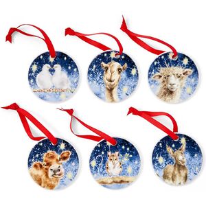 Wrendale Designs Set of 6 Nativity Decorations