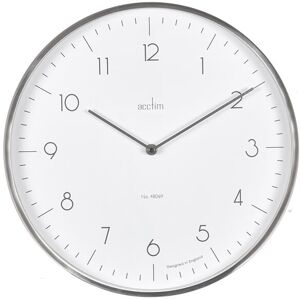 Acctim Madison Wall Clock Brushed Steel/White