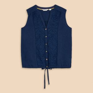 White Stuff Tulip Jersey Sleeveless Shirt French Navy