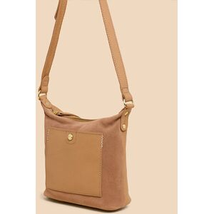 White Stuff Mini Fern Leather Crossbody Bag Light Tan