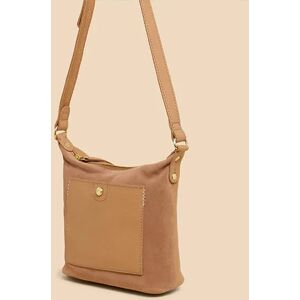 White Stuff Mini Fern Leather Crossbody Bag Light Tan