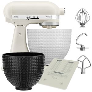 KitchenAid Artisan Mixer 156 Monochrome White with Ceramic Bowl & FREE Gifts KitchenAid Artisan Mixer 156 Monochrome White with Ceramic Bowl & FREE Gifts