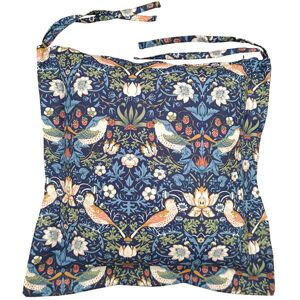 William Morris Strawberry Thief Navy Oxford Seat Pad William Morris Strawberry Thief Navy Oxford Seat Pad