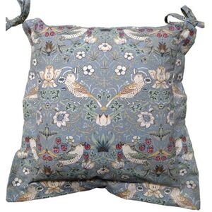 William Morris Strawberry Thief Blue Oxford Seat Pad William Morris Strawberry Thief Blue Oxford Seat Pad