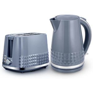 Tower Solitaire Kettle and 2 Slice Toaster Set Grey Tower Solitaire Kettle and 2 Slice Toaster Set Grey