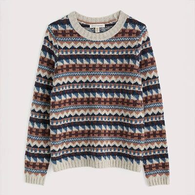 Seasalt Dawson Pick Jumper Fairisle Zig Zag Geo Wicker Shore Size 16 Seasalt Dawson Pick Jumper Fairisle Zig Zag Geo Wicker Shore Size 16