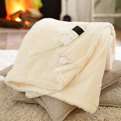 The Lyndon Company Sandringham Faux Fur 130x170cm Cream Heated Throw The Lyndon Company Sandringham Faux Fur 130x170cm Cream Heated Throw