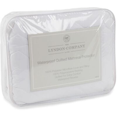 Lyndon Company Waterproof Quilted Mattress Protector - Double - White Lyndon Company Waterproof Quilted Mattress Protector - Double - White