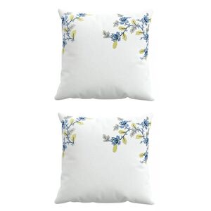 Sanderson Enys Garden Pillow Case Pairs Square Indigo & Ochre