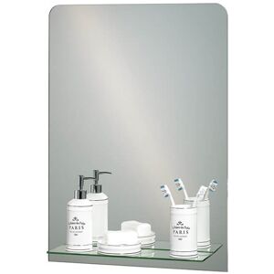 Showerdrape Rochester Rectangular Wall Mounted Bathroom Mirror with Vanity Shelf Showerdrape Rochester Rectangular Wall Mounted Bathroom Mirror with Vanity Shelf