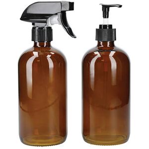 Living Nostalgia Glass Spray and Pump Bottle Set