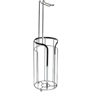 Showerdrape Dante Chrome Freestanding Toilet Roll & Spare Toilet Roll Combination