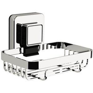 Showerdrape Pushloc Stainless Steel Suction Wall Mounted Soap Basket