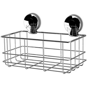Showerdrape Suctionloc Chrome Steel Suction Wall Mounted Bottle Basket Showerdrape Suctionloc Chrome Steel Suction Wall Mounted Bottle Basket