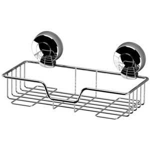 Showerdrape Suctionloc Chrome Steel Suction Wall Mounted Rectangular Basket Showerdrape Suctionloc Chrome Steel Suction Wall Mounted Rectangular Basket