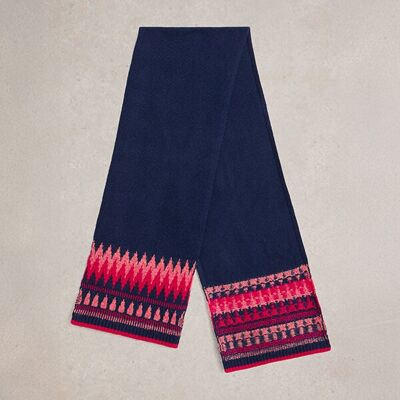 White Stuff Fairisle Knitted Scarf Navy Multi White Stuff Fairisle Knitted Scarf Navy Multi