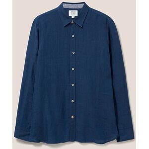 White Stuff Mens Pembroke Long Sleeve Linen Shirt Dark Navy