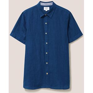 White Stuff Mens Pembroke Short Sleeve Linen Shirt Dark Navy