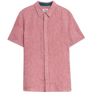 White Stuff Mens Pembroke Short Sleeve Linen Shirt Mid Red