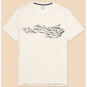 White Stuff Mens Shoal Fish Graphic T-Shirt White