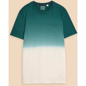 White Stuff Mens Abersoch Dip Dye Short Sleeve T-Shirt Teal Multi