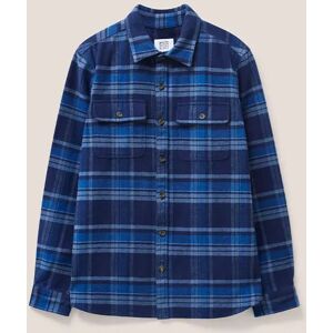 White Stuff Mens Darwin Check Woven Overshirt Dark Navy