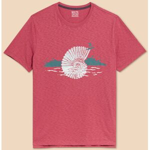 White Stuff Mens Surf Shell Graphic T-Shirt Coral