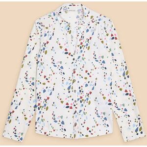 White Stuff Annie Jersey Shirt White Print