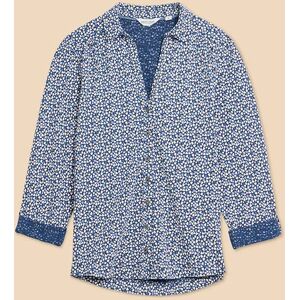 White Stuff Annie Jersey Shirt Blue Print