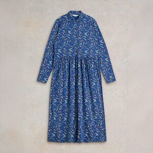 White Stuff Rylee Jersey Shirt Dress Blue Print Size 10 White Stuff Rylee Jersey Shirt Dress Blue Print Size 10
