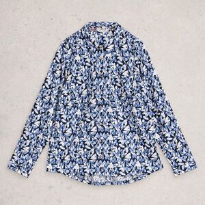 White Stuff Sophie Organic Cotton Shirt Navy Print Size 12 White Stuff Sophie Organic Cotton Shirt Navy Print Size 12