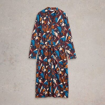 White Stuff Annie Jersey Shirt Dress Navy Print Size 8 White Stuff Annie Jersey Shirt Dress Navy Print Size 8