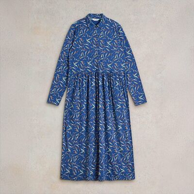 White Stuff Rylee Jersey Shirt Dress Blue Print Size 8 White Stuff Rylee Jersey Shirt Dress Blue Print Size 8