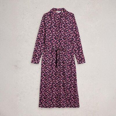 White Stuff Annie Jersey Shirt Dress Pink Multi Size 8 White Stuff Annie Jersey Shirt Dress Pink Multi Size 8