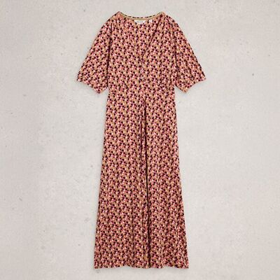 White Stuff Megan Jersey Dress Pink Print Size 18 White Stuff Megan Jersey Dress Pink Print Size 18