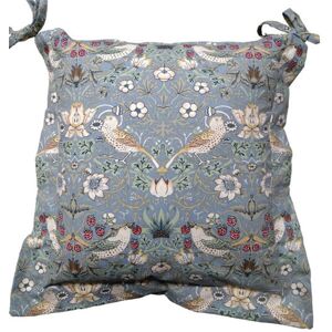 William Morris Strawberry Thief Blue Oxford Seat Pad