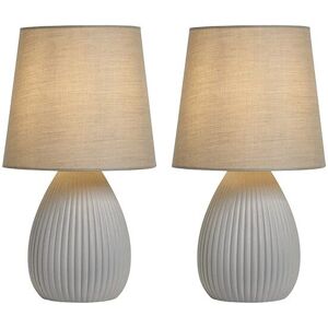 Bhs Freya Teardrop Set Of 2 Ceramic Light Grey Table Lamps - Table Lamp Set Bhs Freya Teardrop Set Of 2 Ceramic Light Grey Table Lamps - Table Lamp Set