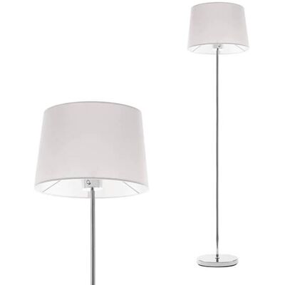 BHS Lighting - Mira - Chrome - Natural Shade - Floor Lamp BHS Lighting - Mira - Chrome - Natural Shade - Floor Lamp
