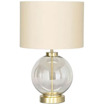 BHS Lighting BHS Metro Mini Single Light Ball Table Lamp - Champagne and Brass - Modern, Brass finish, Champagne glass, Cream shade - Table Lamp BHS Lighting BHS Metro Mini Single Light Ball Table Lamp - Champagne and Brass - Modern, Brass finish, Champagne glass, Cream shade - Table Lamp