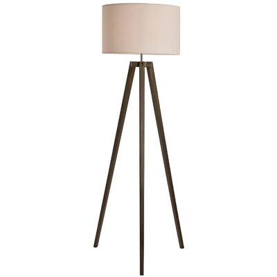 BHS Keeley Dark Walnut Wooden Tripod Floor Lamp with Natural Shade BHS Keeley Dark Walnut Wooden Tripod Floor Lamp with Natural Shade