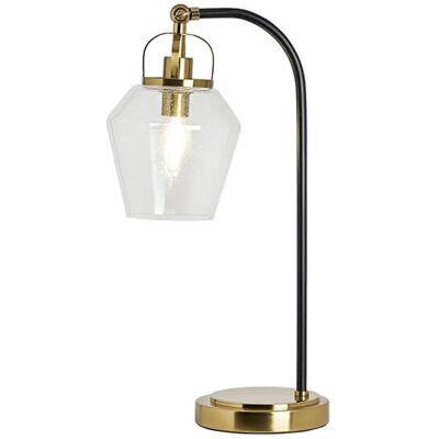 BHS Saskia Bubble Glass Arc Satin Brass Table Lamp BHS Saskia Bubble Glass Arc Satin Brass Table Lamp