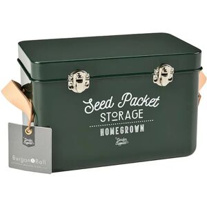 Burgon & Ball Leather Handled Seed Packets Storage Tin - Frog