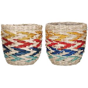 KitchenCraft Woven Seagrass Rainbow Planters Set of 2