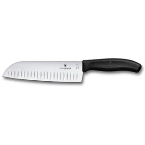 Victorinox Swiss Classic Black 17cm Santoku Knife Fluted Blade