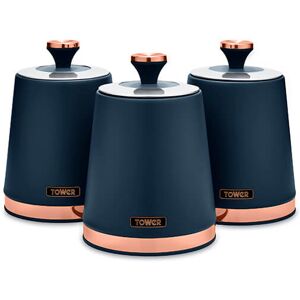 Tower Cavaletto Set of 3 Canisters Midnight Blue