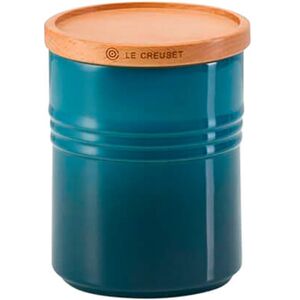 Le Creuset Deep Teal Stoneware Medium Storage Jar Le Creuset Deep Teal Stoneware Medium Storage Jar