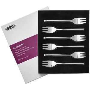 Stellar Rochester Polished Set Of 6 Pastry Forks Gift Box Set Stellar Rochester Polished Set Of 6 Pastry Forks Gift Box Set