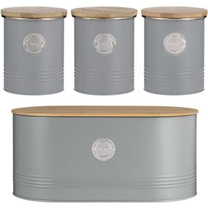 Typhoon Living 4 Piece Storage Set Tea, Coffee, Sugar & Bread Grey Typhoon Living 4 Piece Storage Set Tea, Coffee, Sugar & Bread Grey