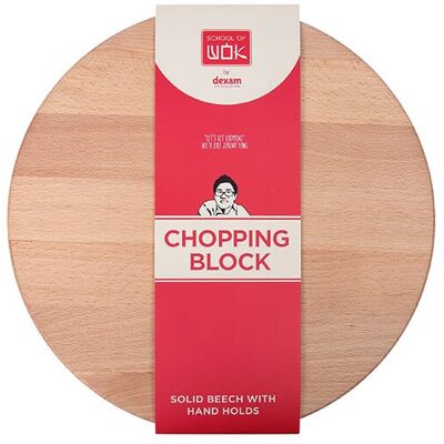 School of Wok Beech Round Chopping Block Board School of Wok Beech Round Chopping Block Board